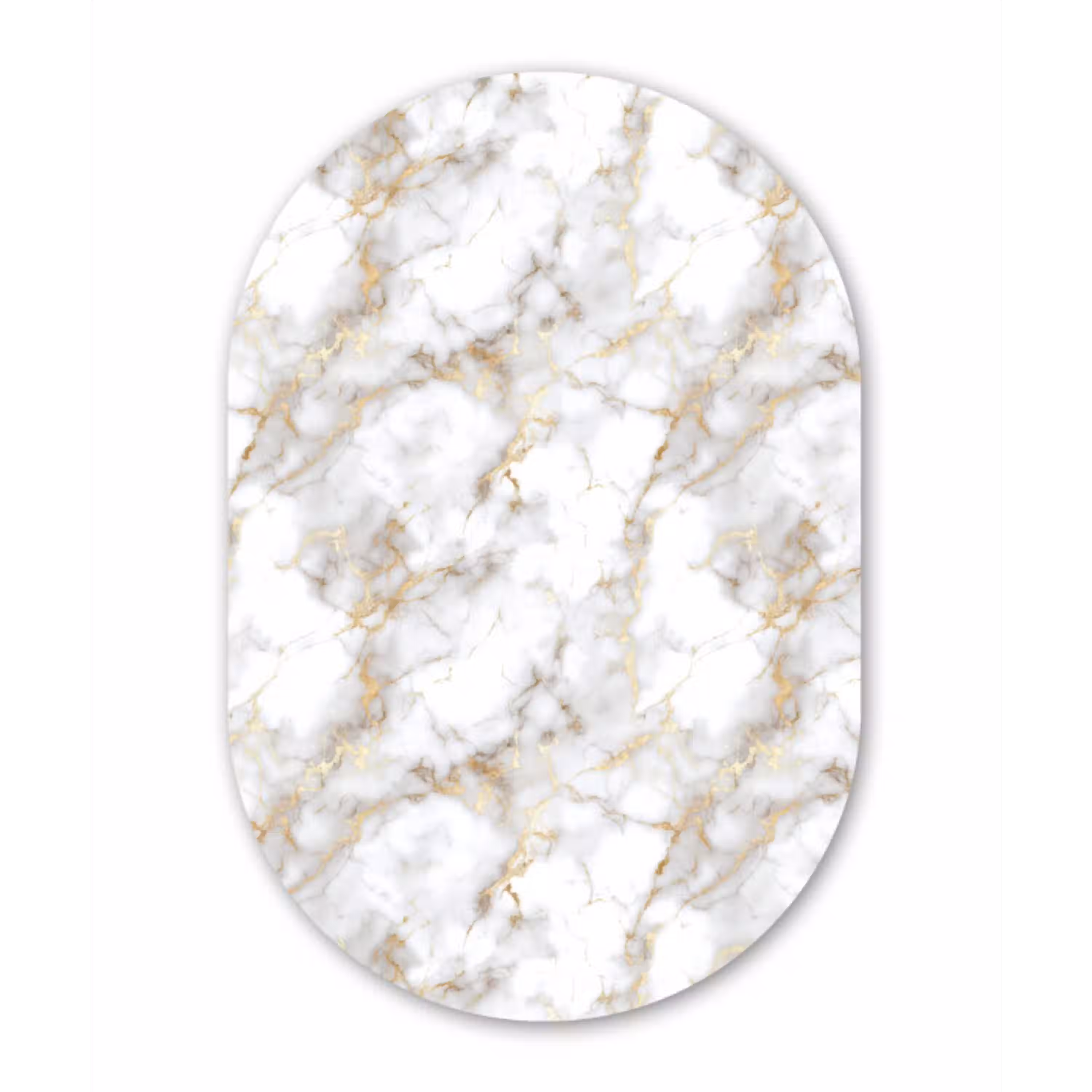 Gouden aders - Marmer - Wit Wandcirkel Ovaal Aluminium middel 839 -3d