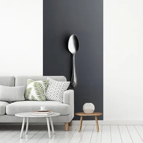 Zilver - Metaal - Lepel fotobehang vinyl groot -woonkamer
