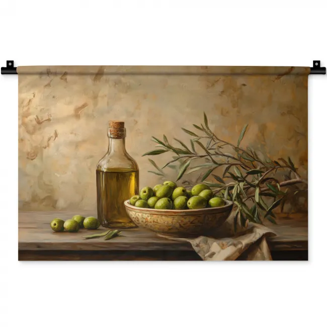 Wandkleed - Olijven - Stilleven - Vintage