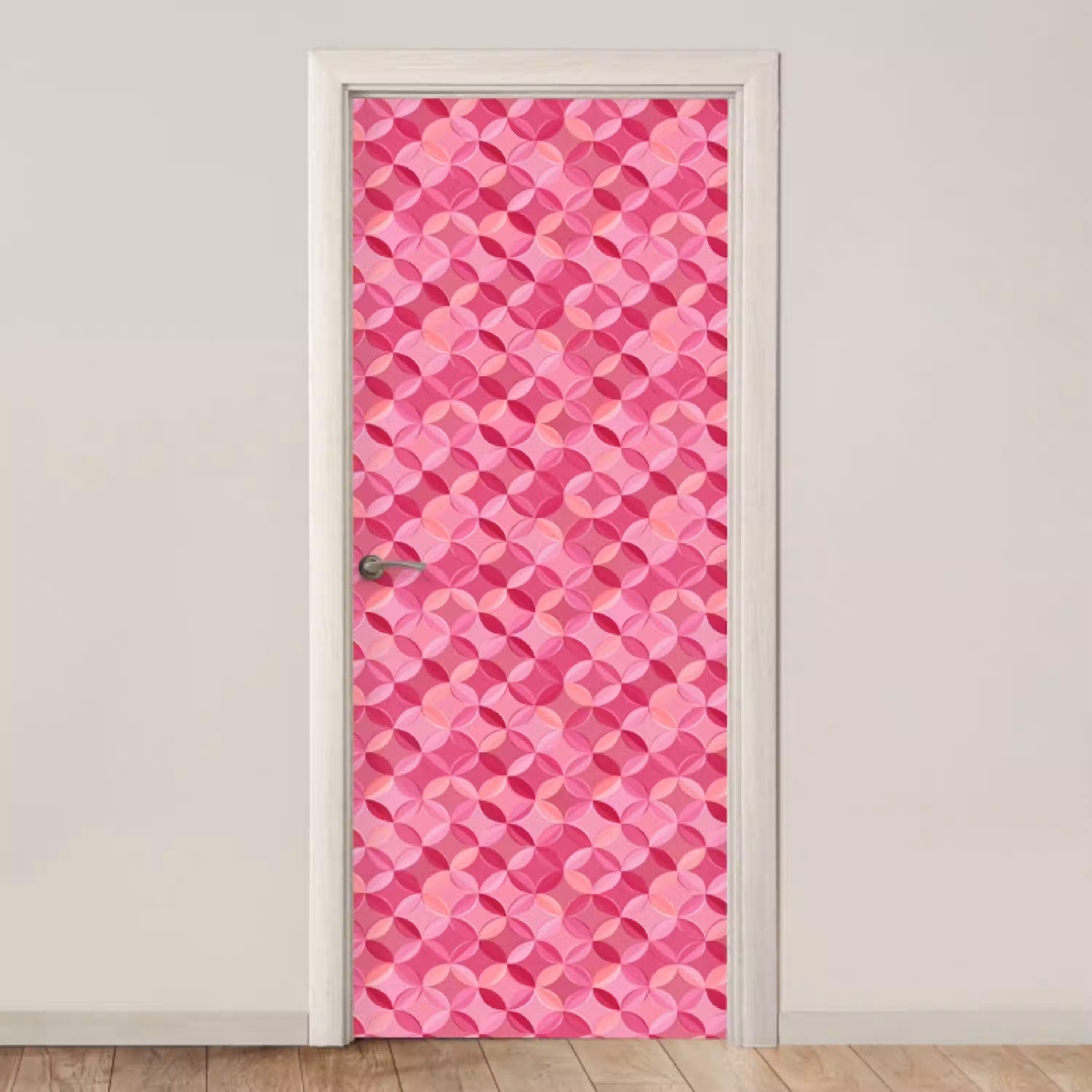 Geometrisch - Mozaïek - Modern - Roze deurposter klein 289 -3d_beige