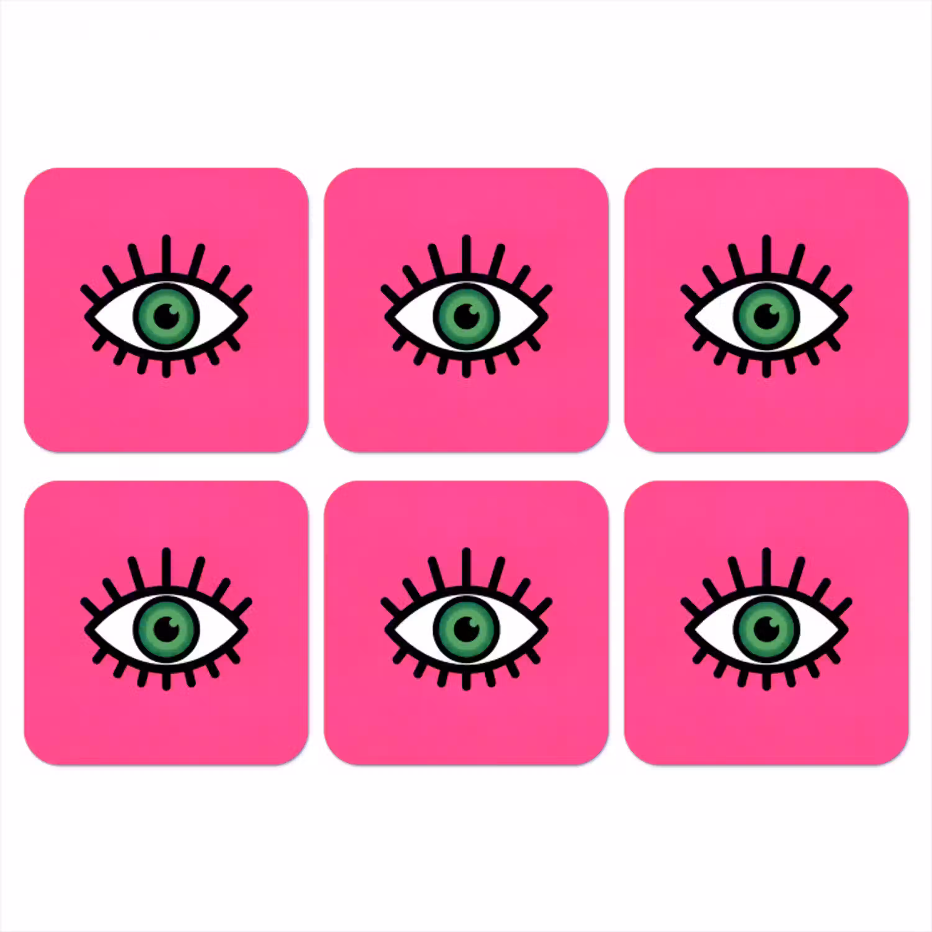 Minimalistisch - Oog - Roze onderzetter kurk middel -3d