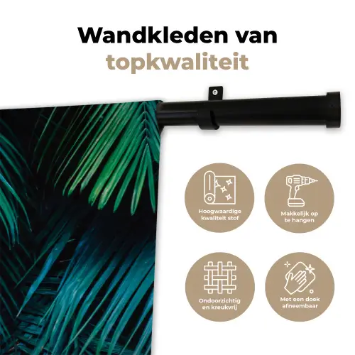 Palmblad - Tropisch - Natuur - Jungle Wandkleed katoen klein -sfeer2