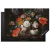 Stilleven met bloemen en een horloge - Schilderij van Abraham Mignon Inductie beschermer vinyl 3mm klein -3d