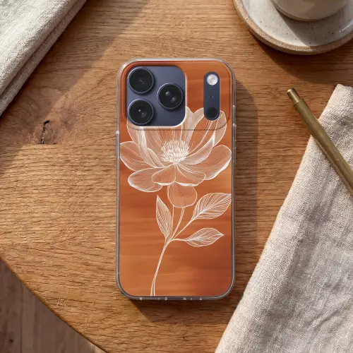 Bloem - Minimalistisch - Wit Telefoonhoesje iPhone 17 Pro klein -sfeer1