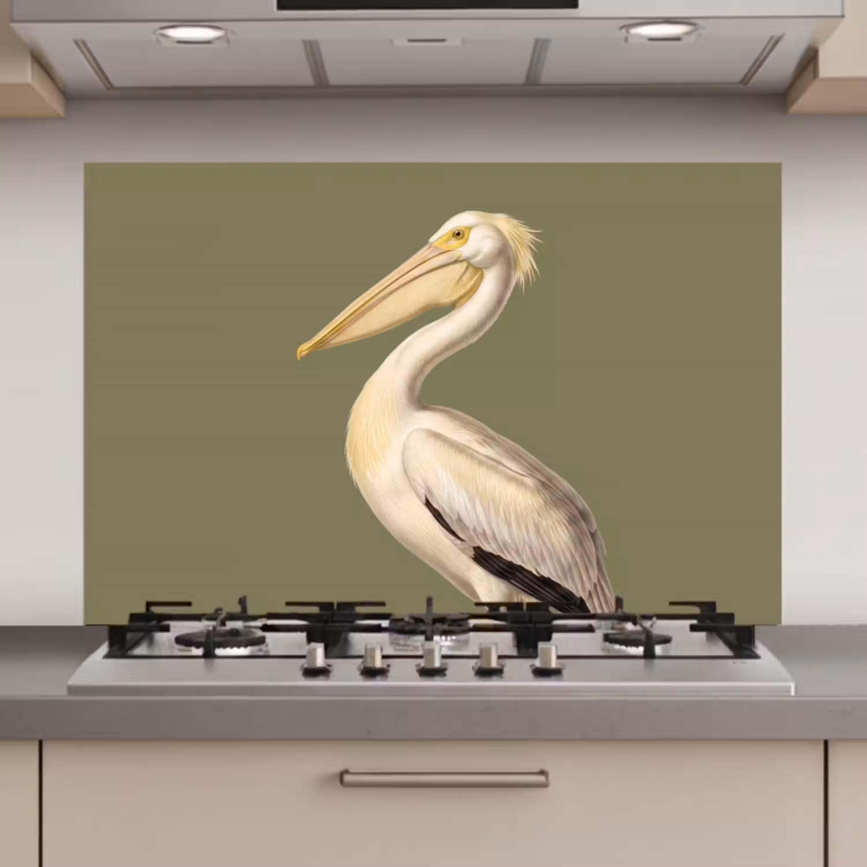 Pelikaan - Wit - Vogel - Klassiek - Natuur keuken achterwand spatscherm klein -3d_website