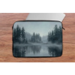 Bos - Meer - Mist - Natuur - Grijs laptophoes neopreen klein -tafel