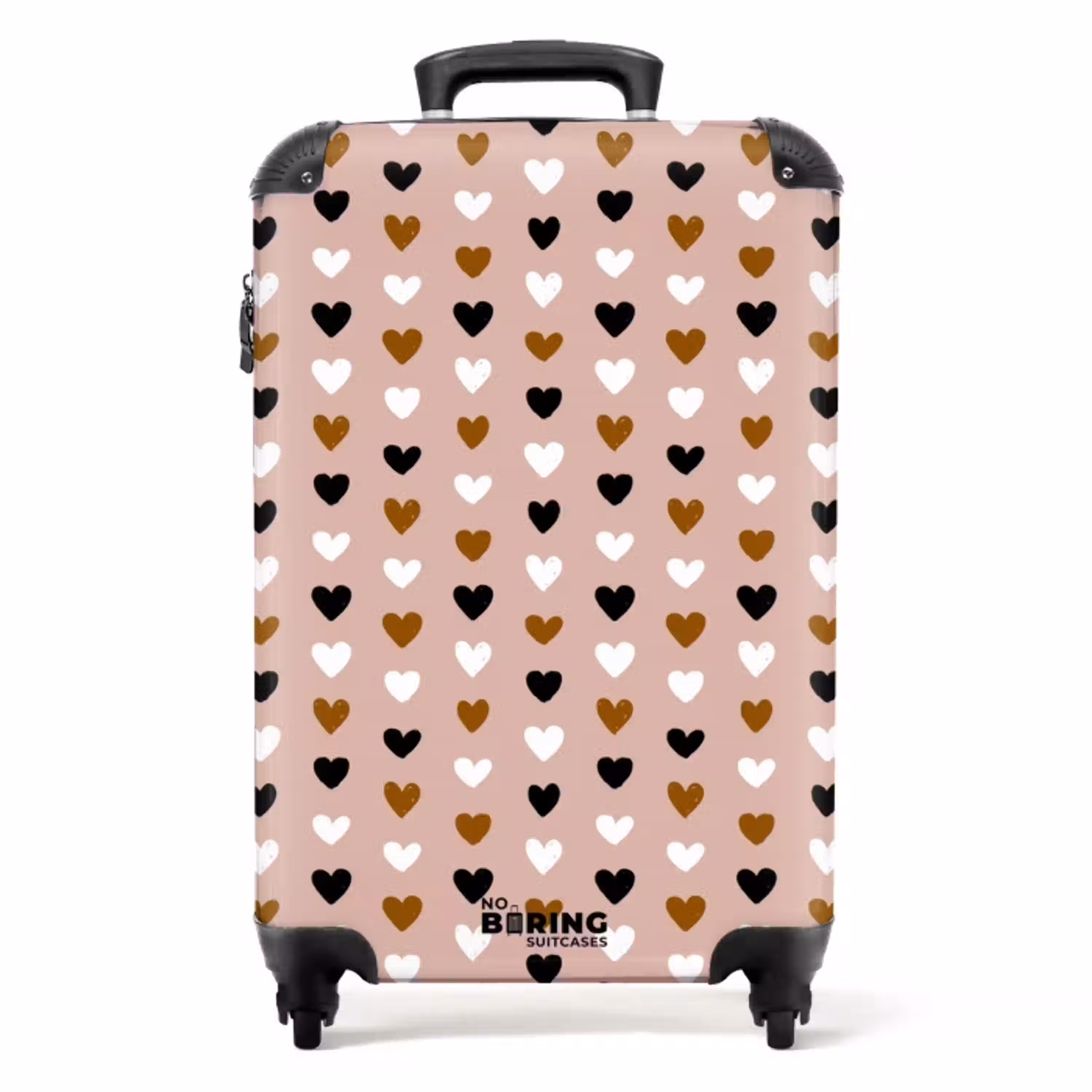 Driekleurige hartjesrijen NBS - Handbagage koffer - Volwassenen Unisex middel -productfoto_recht
