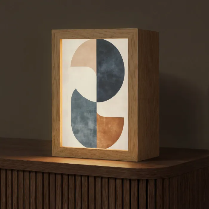 Cirkels - Abstract - Kleurrijk Light Box met kabel (Tafellamp) klein -z3d_website