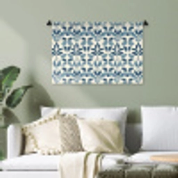 Flora - Modern - Blauw Wandkleed katoen klein 269 -sfeer7