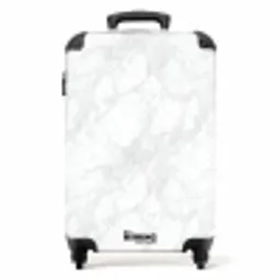 Minimalistisch - Wit - Grijze aders NBS - Handbagage koffer - Volwassenen Unisex middel -productfoto_recht