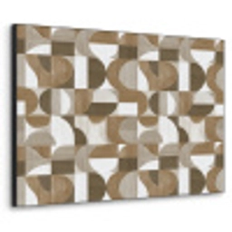 Abstract - Retro - Bruin Textielframe zwart klein 947 -3d