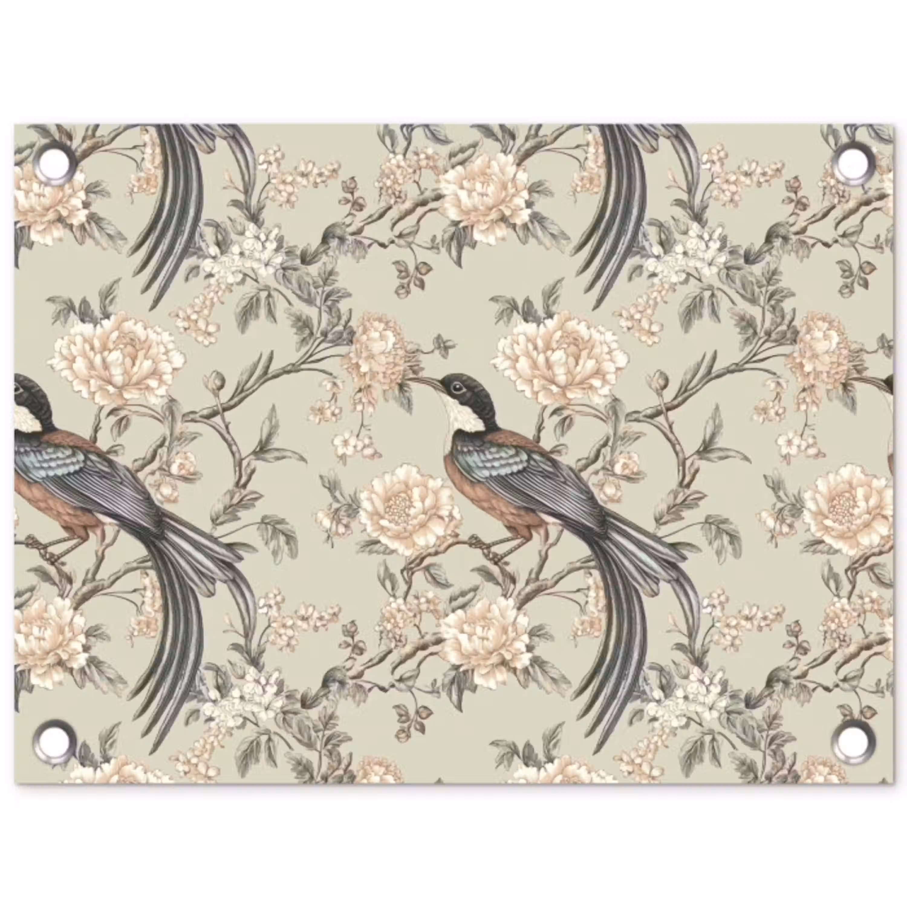 Bloem - Vogel - Kleurrijk tuinposter los doek klein 239 -3d
