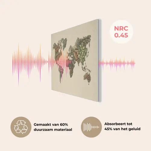 Wereldkaart - Kruiden - Kleurrijk PET vilt klein -USP_NL