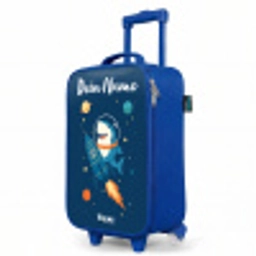 Dier - Ruimte - Planeet - Raket Kinderkoffer - Blauw klein -productfoto_schuin