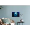 Walvis - Vissen - Donkerblauw Muursticker klein -plant