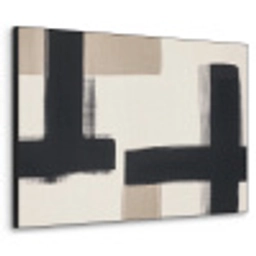 Zwart - Abstract - Japandi Textielframe zwart klein -3d