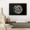 Sardines - Vissen - Rond - Zwart canvas 2cm klein -sfeer6