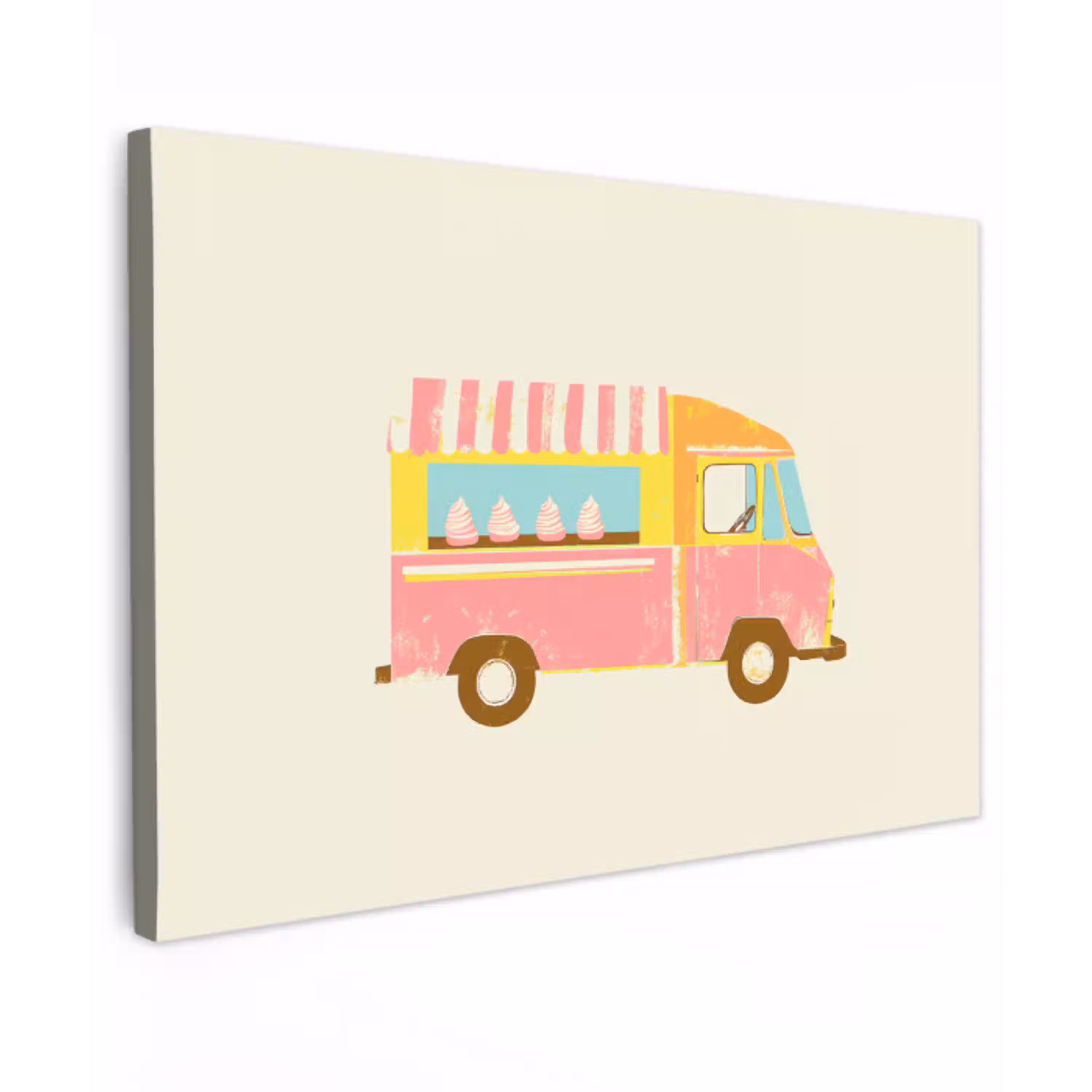 Ijskar - Retro - Softijsjes - Roze canvas 2cm klein -z3d