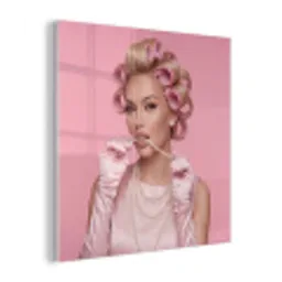 Vrouw - Roze - Parelketting - Krulspelden plexiglas 5mm klein -z3d