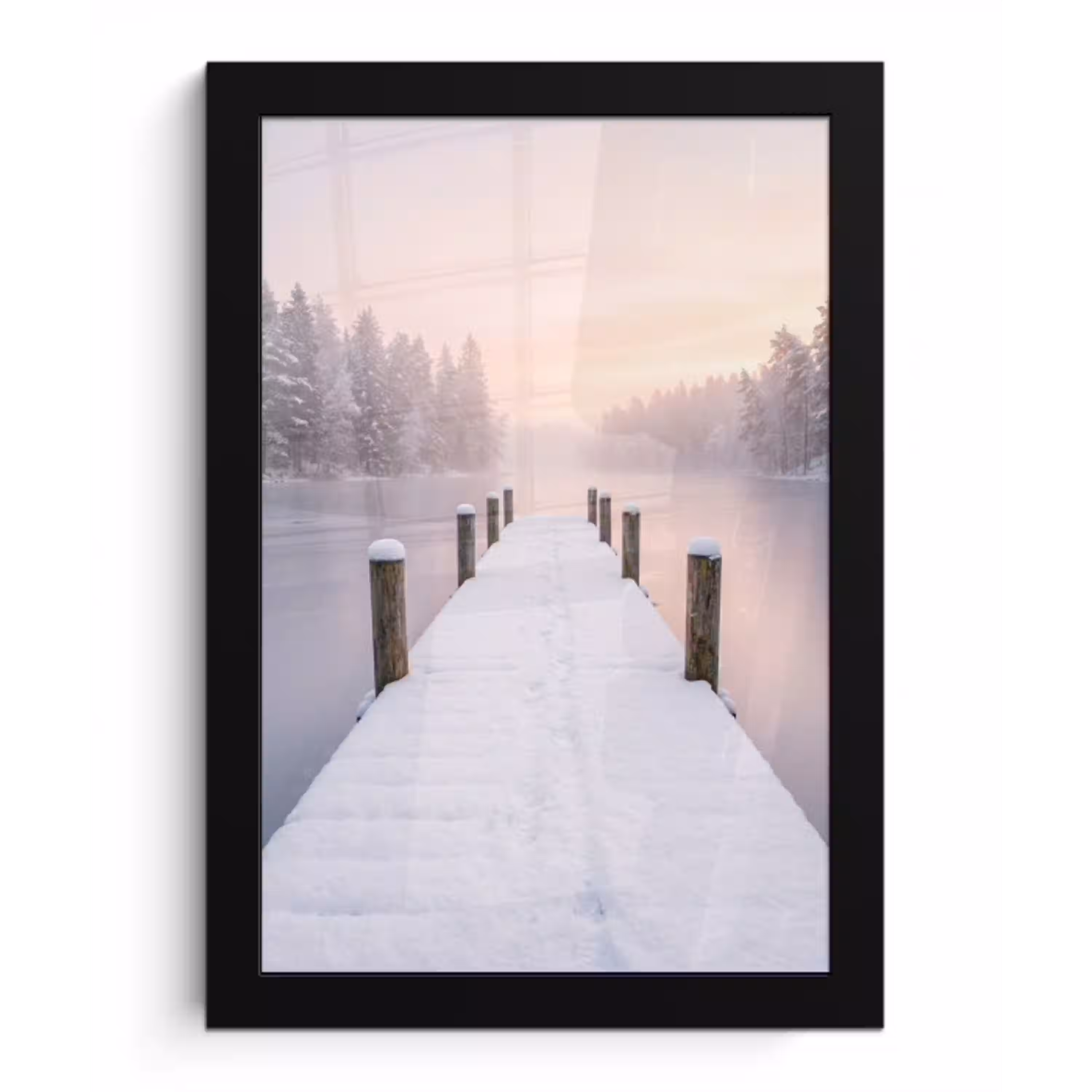 Steiger - Meer - Mist - Winter - Serene fotolijst zwart zonder passe partout klein -3d