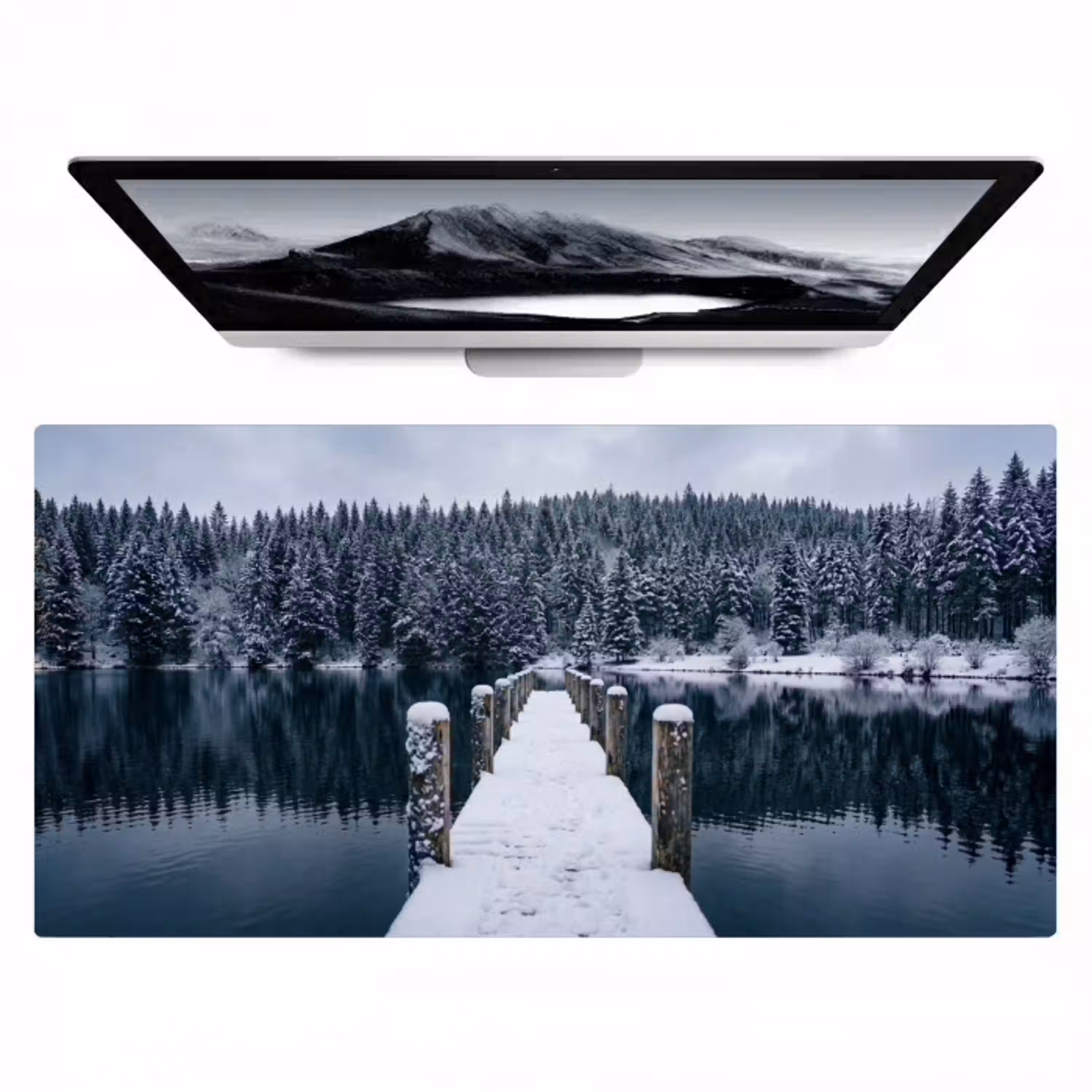 Steiger - Meer - Sneeuw - Bergen - Rustgevend Muismat XXL klein -zzz3d