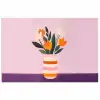 Tulpen - Vaas - Strepen - Paars poster papier klein -3d