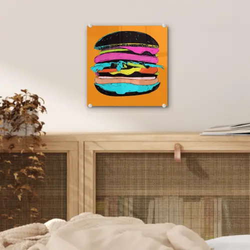 Hamburger - Kleurrijk - Speels plexiglas 5mm klein -sfeer4