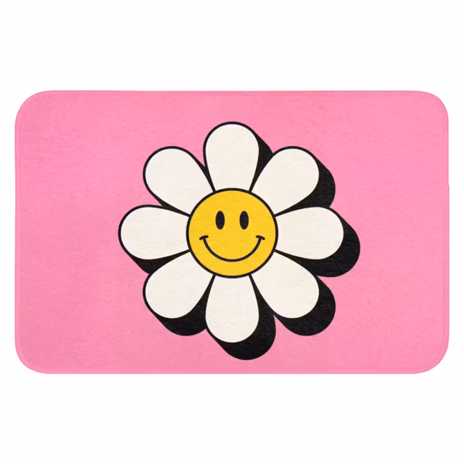 Badmat - Smiley - Bloem - Roze