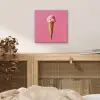 Hoorntje - Schepijs - Roze aluminium wit klein -sfeer3