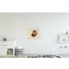 Koptelefoon - Oranje - Explosief textielposter latten blank klein -kinderkamer