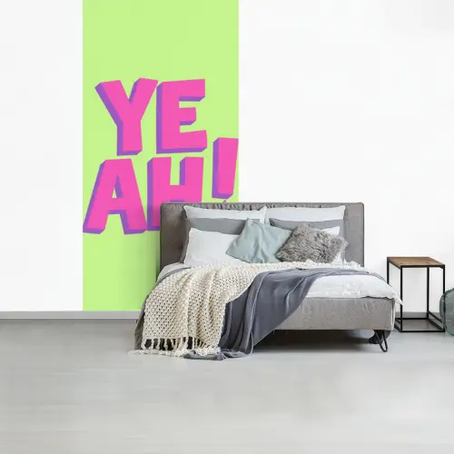 Groen - Neon - Quote fotobehang vinyl groot -slaapkamer