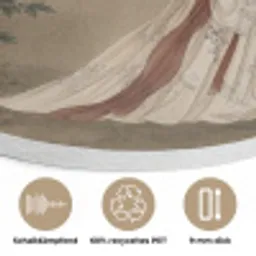 Vrouw - Azië - Kunst - Beige Akoestische PET Vilt - Rond klein -closeup_DE