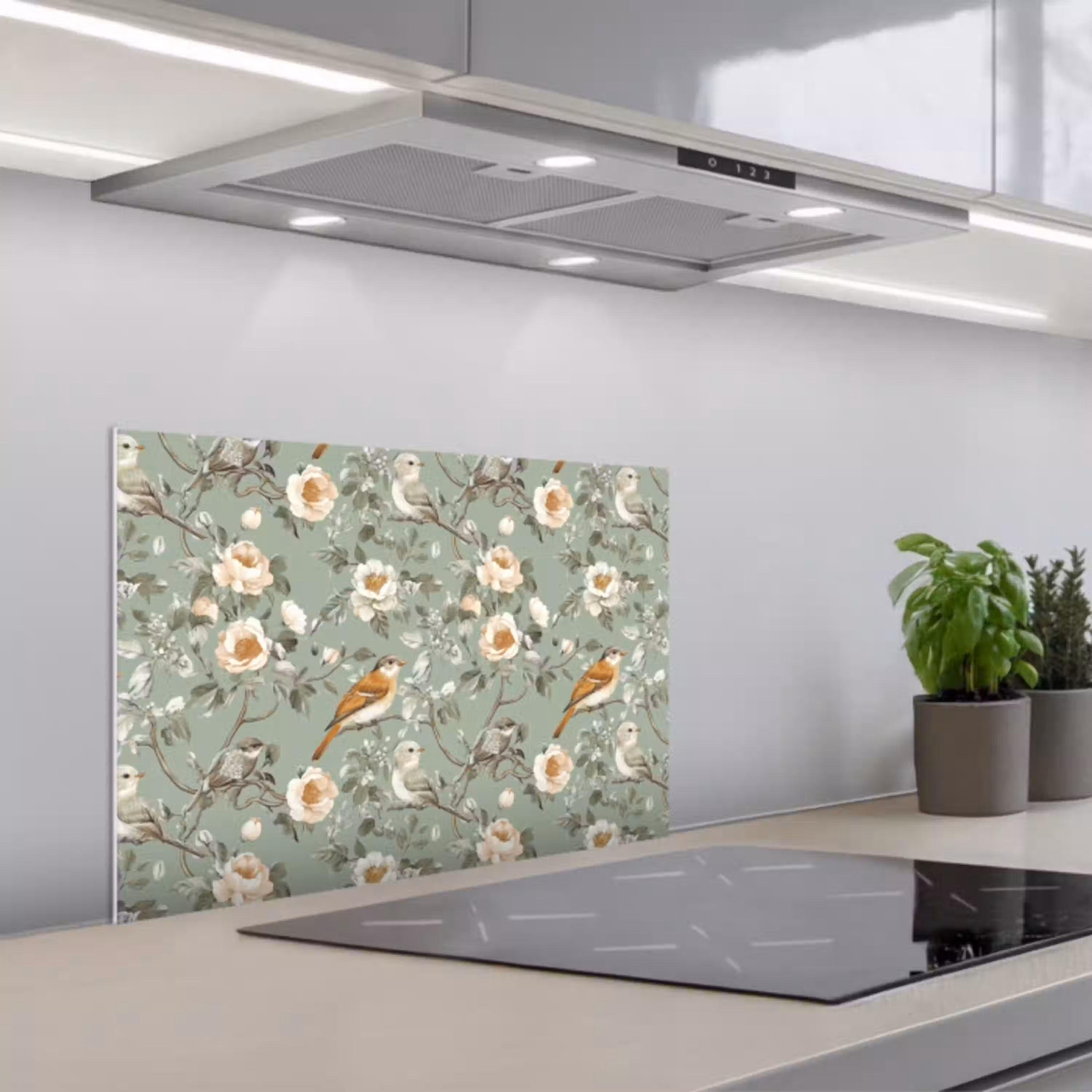 Roze - Vogels - Kleurrijk keuken achterwand spatscherm klein 900 -3d_schuin