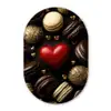 Macarons - Rood - Hart Wandcirkel Ovaal Forex klein -3d