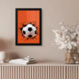 Voetbal - Verf - Sport - Oranje fotolijst zwart zonder passe partout klein -sfeer5
