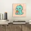 Dino - Boba - kawaii - Oranje plexiglas 5mm klein -sfeer1