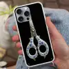 Schaar - Delfts blauw - Zwart Hoesje iPhone 16 Pro Max met koord klein -sfeer3