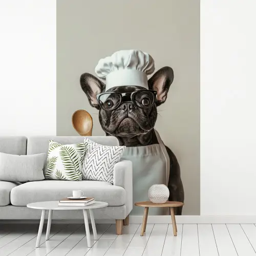 Bril - Hond - Kok fotobehang vinyl groot -woonkamer