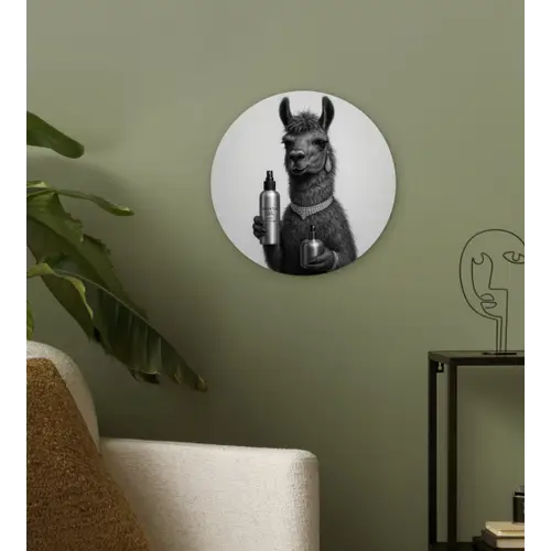 Lama - Flessen - Zwart - Wit Wandcirkel kunststof plaat 5mm dik klein -sfeer3