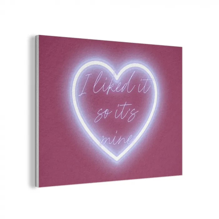 I liked it so it's mine - Neon hart - Roze PET vilt klein -3d
