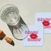 Bisou - Blauw - Roze - Lippen onderzetter kurk middel -sfeer4