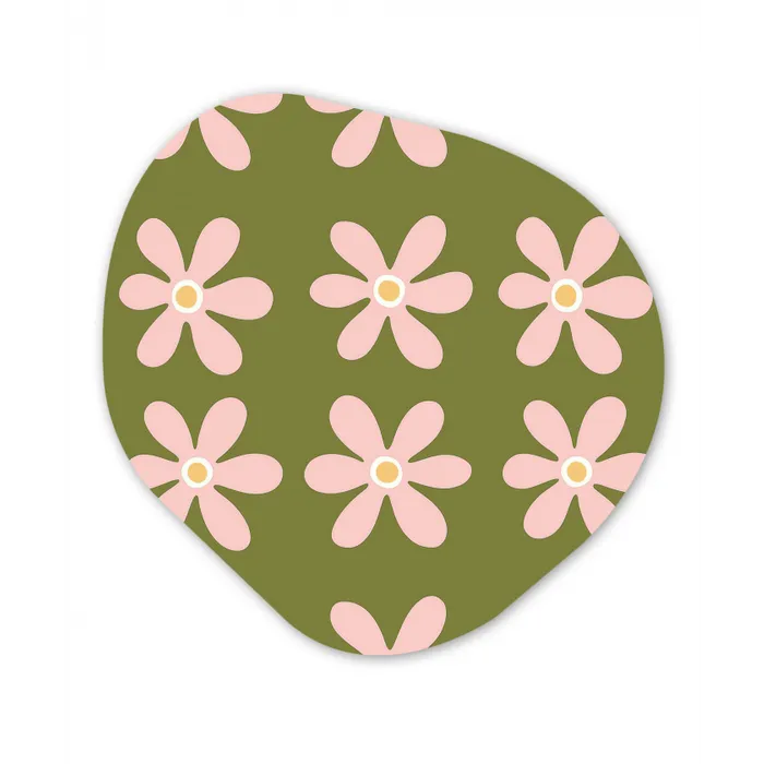 Bloem - Modern - Groen Wandcirkel Organisch Forex 3mm klein 629 -3d