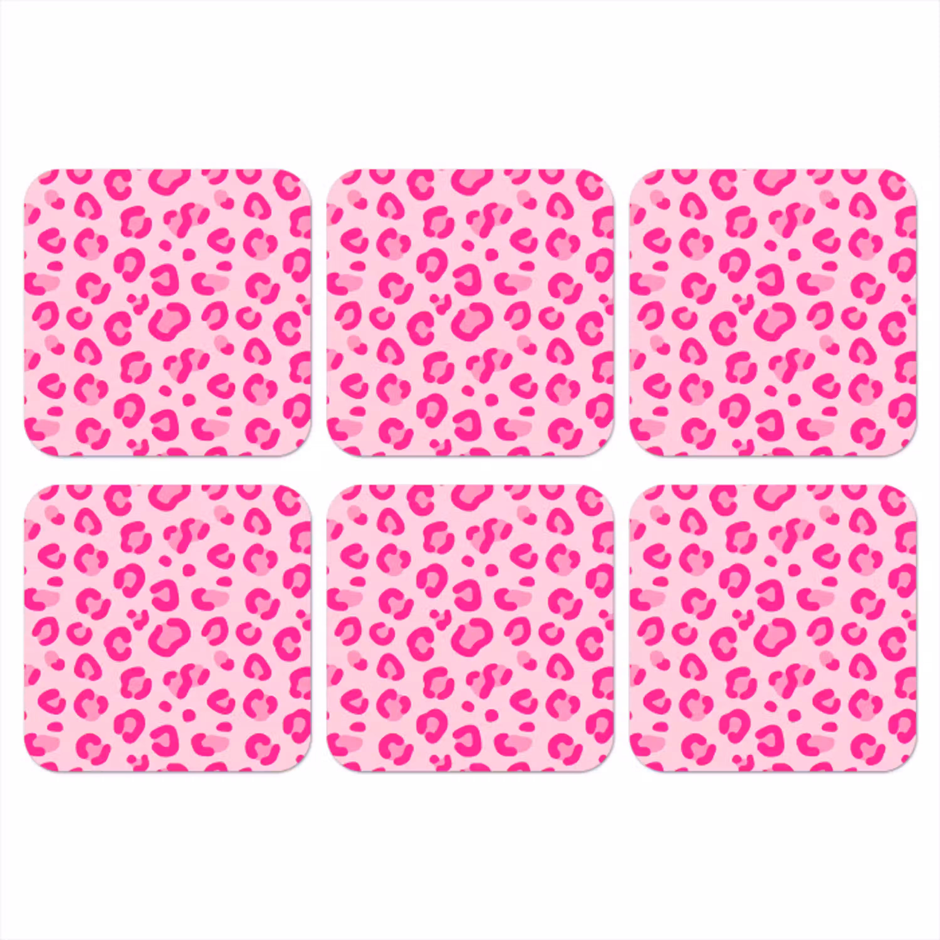 Dierenprint - Patroon - Abstract - Modern - Roze onderzetter kurk middel -3d