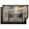 Doorkijk - Strand - Pad - Zonsondergang Inductie beschermer vinyl 3mm klein -3d