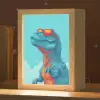 T-Rex - Blauw - Wolken - Zonnebril Light Box met kabel klein -zzz_3d_website