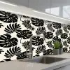 Modern - Monstera - Zwart keuken achterwand 2 middel 871 -3d_schuin