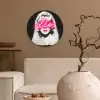 Neon - Letters - Vintage - Vrouw Wandcirkel kunststof plaat 5mm dik klein -sfeer1