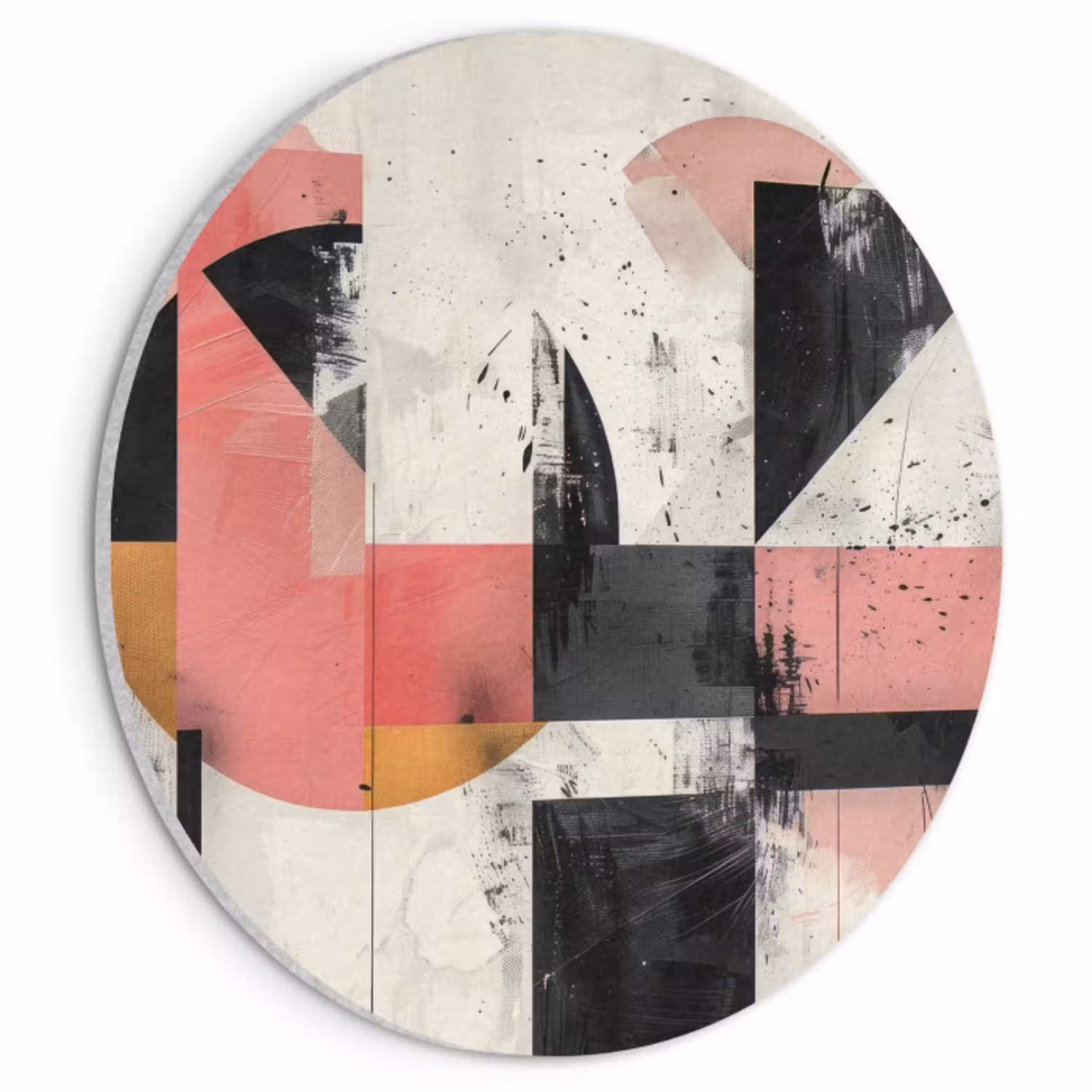 Roze - Abstract - Aesthetic - Modern - Vormen Akoestische PET Vilt - Rond klein -3d