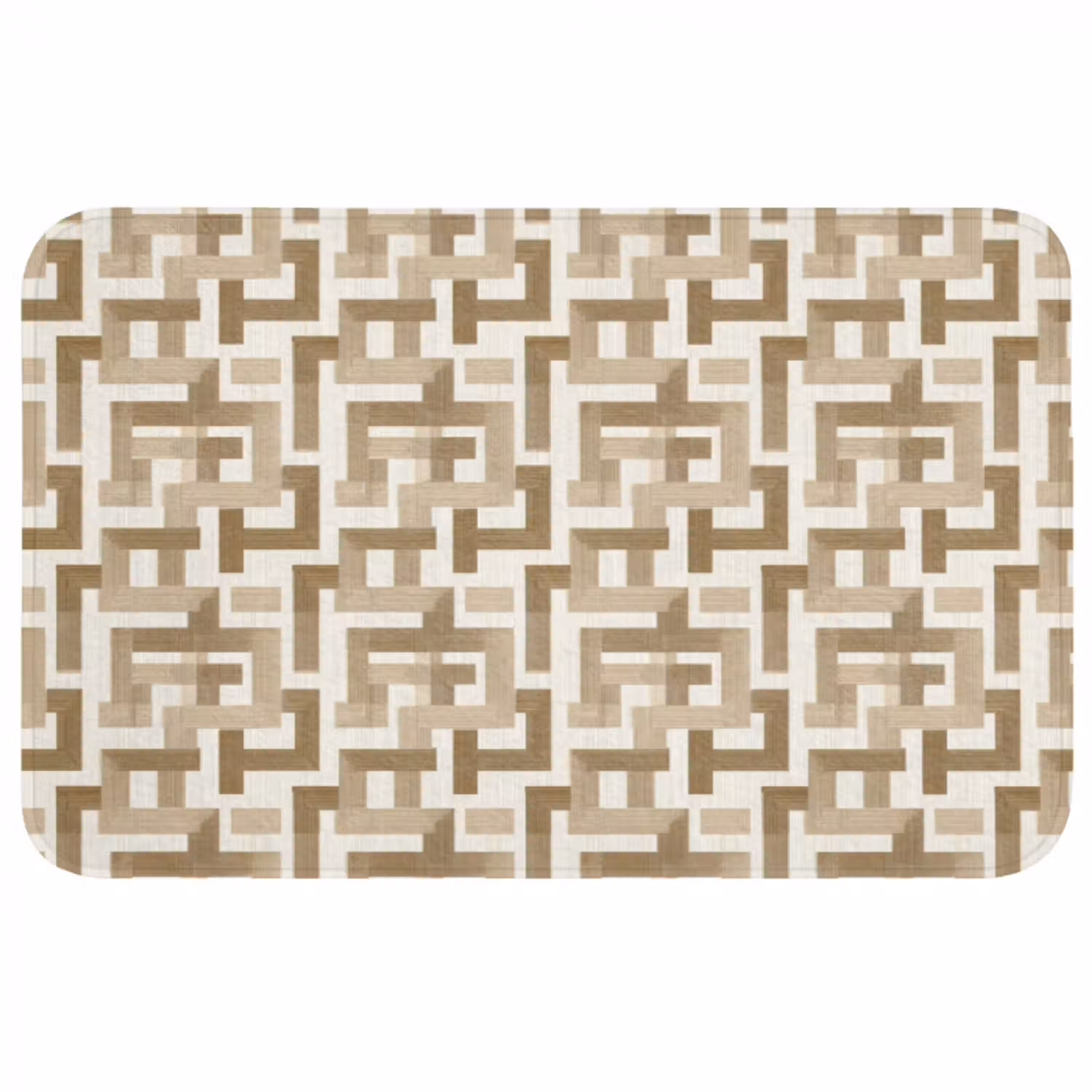 Geometrisch - Retro - Bruin Badmat middel 997 -3d