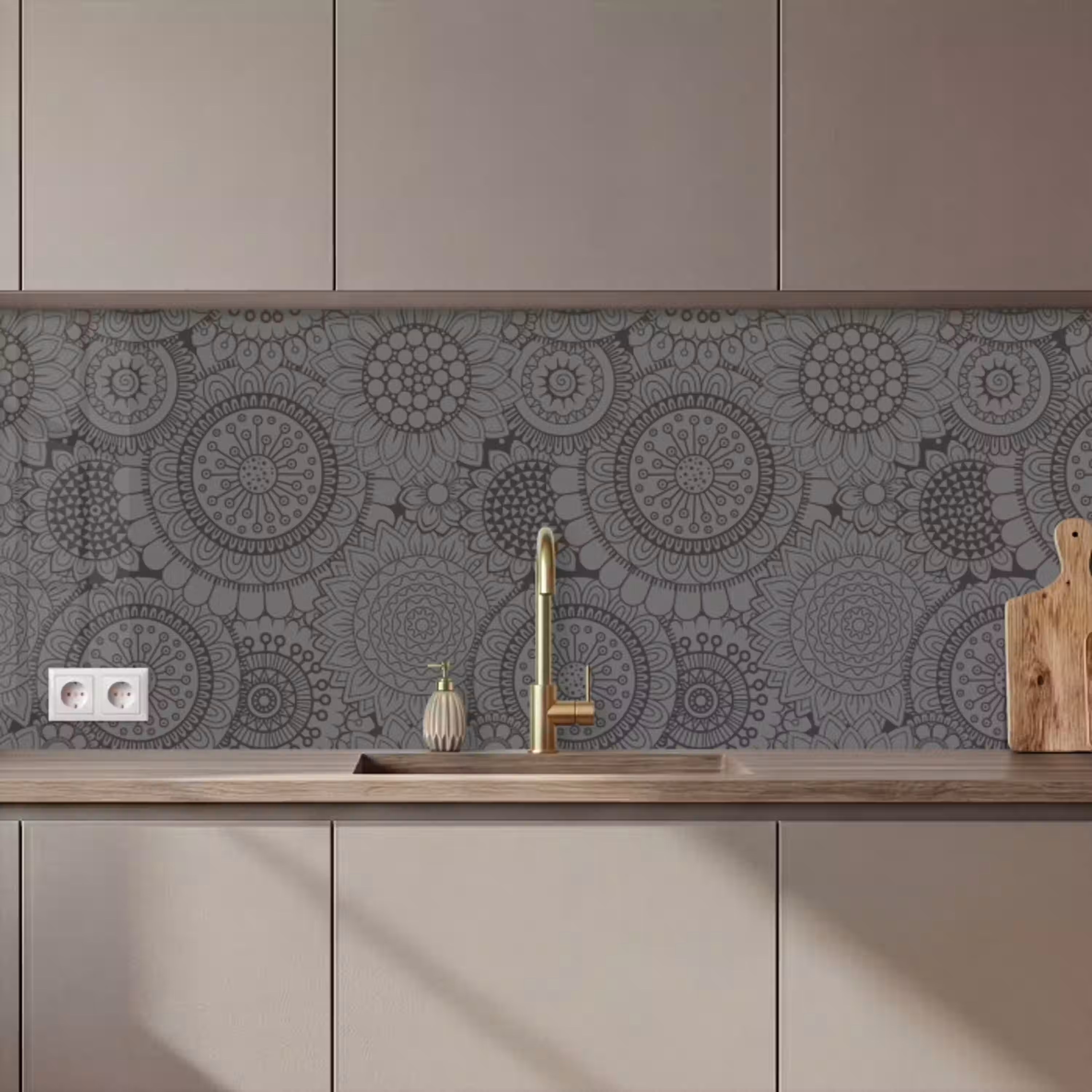Design - Bohemian - Zonnebloem keuken achterwand 2 middel 871 zz_3dshopping